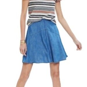 Madewell Blue Denim-Look A-Line Skirt